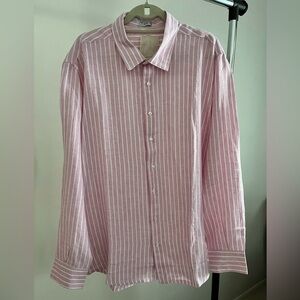 NWT Men's 100 percent linen button dress shirt.